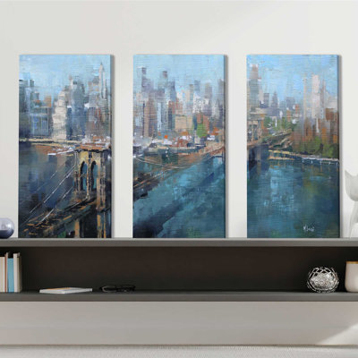 Pont de Brooklyn - Reproduction d'art sur toile tendue à pièces multiples