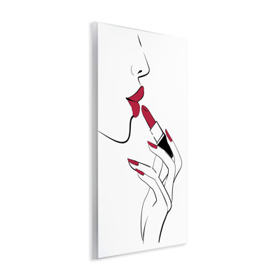 "Red Lips", art mural sur plaque par Martina Pavlova