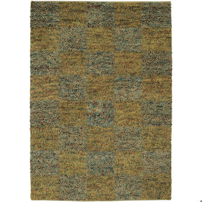 Celsa Hand-Woven Authentic Handmade Multi-Color Checkerboard Pebble Wool Area Rug