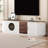Modern Minimalist TV Stand with Ample Storage and Metal Handles-129111991