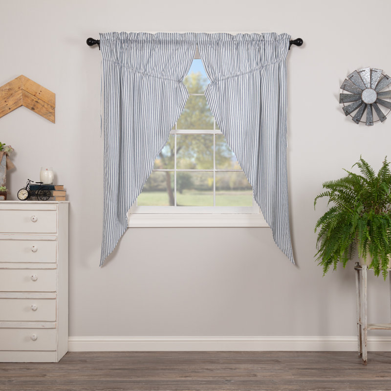 Sawyer Mill 100% Cotton Room Darkening Curtain Panel Pair, Denim Blue/Soft White, 36" W x 63" L