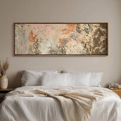 Framed Canvas Wall Art - Expressive Abstract Botanical Forms with Earthy and Pastel Accents - 16"x24", 24"x36"