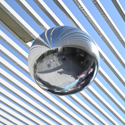  20" Inflatable Mirror Ball Giant Reusable Hanging Large Disco Balloon Decoration for Party Wedding Event Concerts Stage Decor Silver