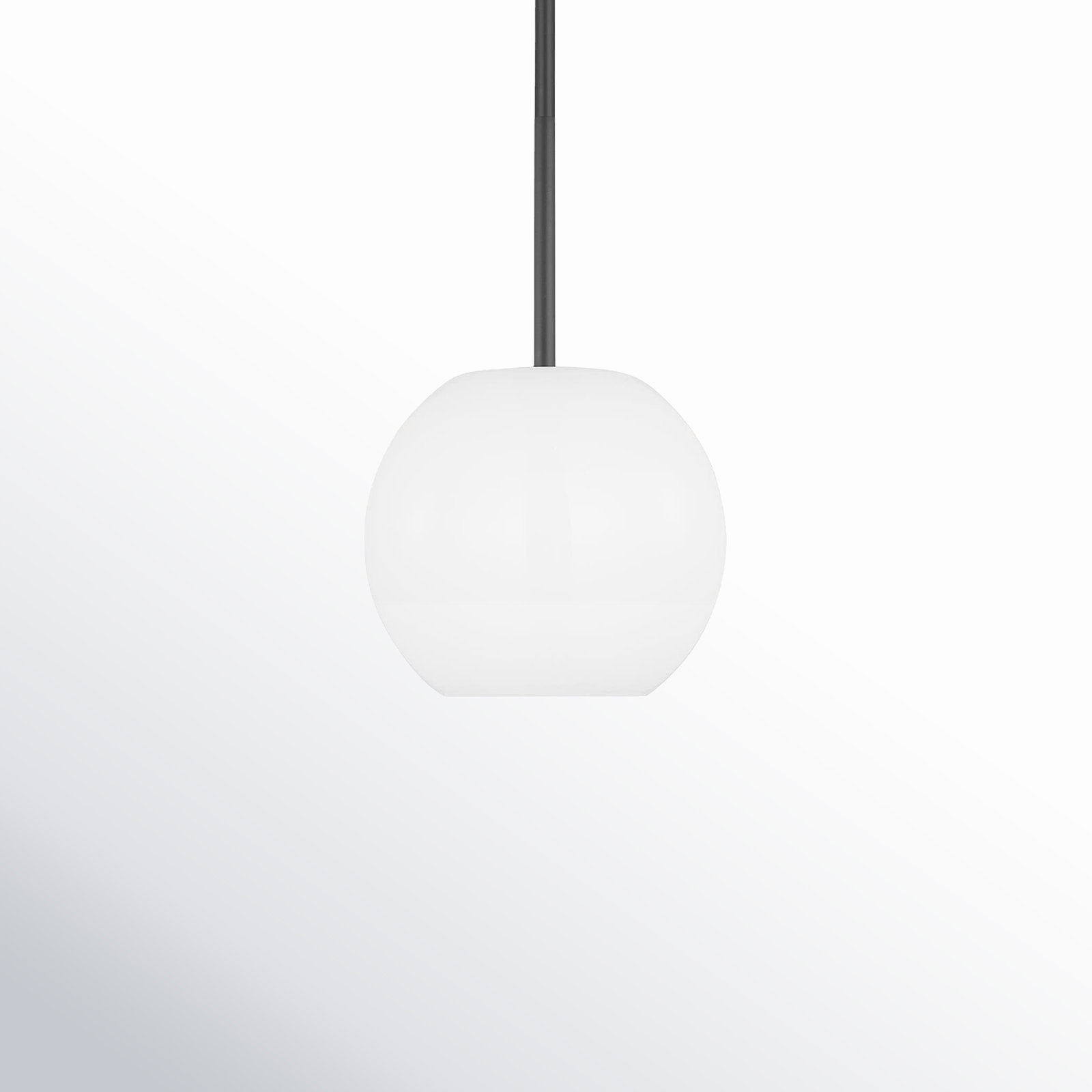 Frans Single Light Glass Dimmable Pendant, Matte Black, No