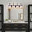 Black Crystal Linear Vanity Light, 4-light E26 Modern Bathroom Wall Light (31.5" Length)