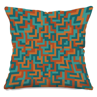 Geometric Maze Pattern Double Sided Throw Pillows