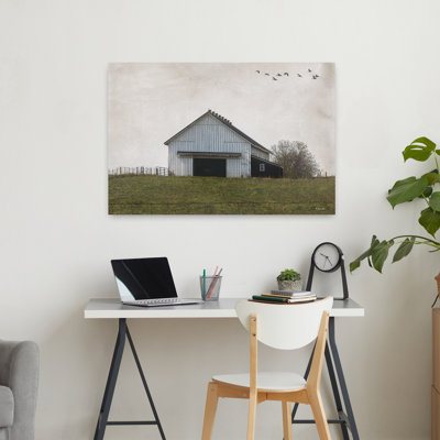 Paysage campagne rustique, abstrait, oiseau contemporain, architecture, art