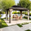 Pavillons et abris de jardin (doit inclure le cadre) Pavillon de jardin en aluminium avec toit en acier