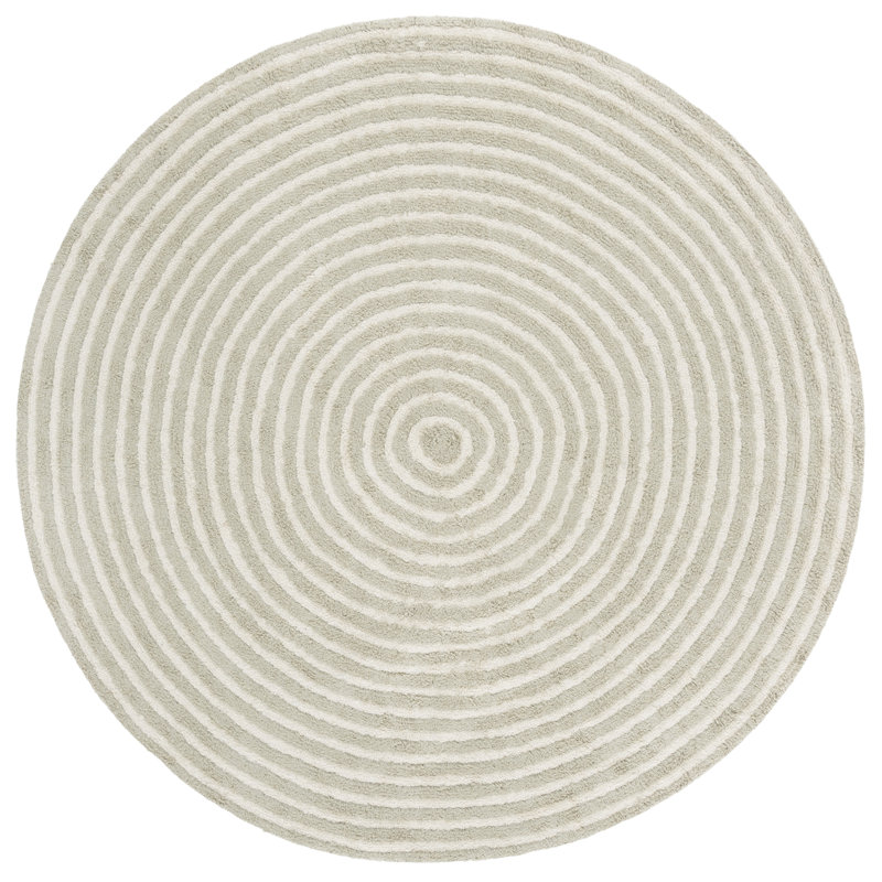 Tapis d'intérieur lavable à la machine en coton recyclé touffeté à la main 229 Easy Care, Rond 6 pi