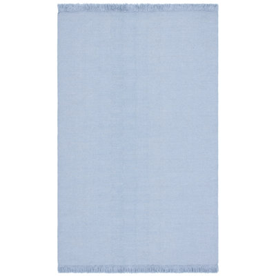 Lauren Ralph Lauren Hand Loomed Wool/Cotton Solid Color Rug in Light Blue