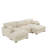 5 - Piece Upholstered White Faux Rabbit Fur Flannel Reversible Modular Sofa Living Room Sectional Couch with Ottoman-850720673-850720679