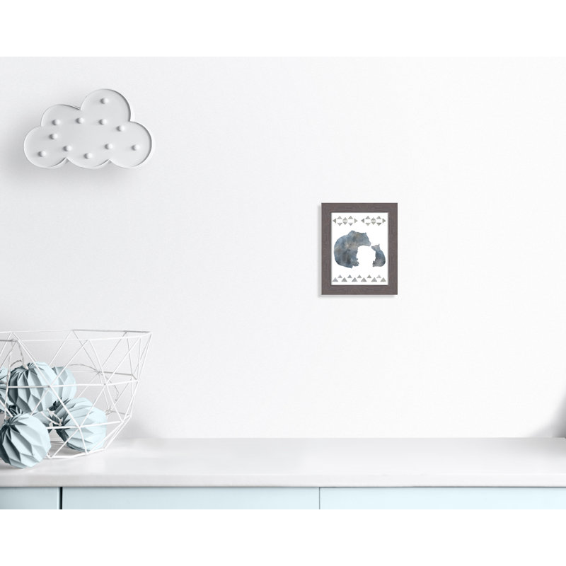 «Little Man Cave Bears», art encadré, H 10 po x l 8 po x P 0,63 po, Cadre gris