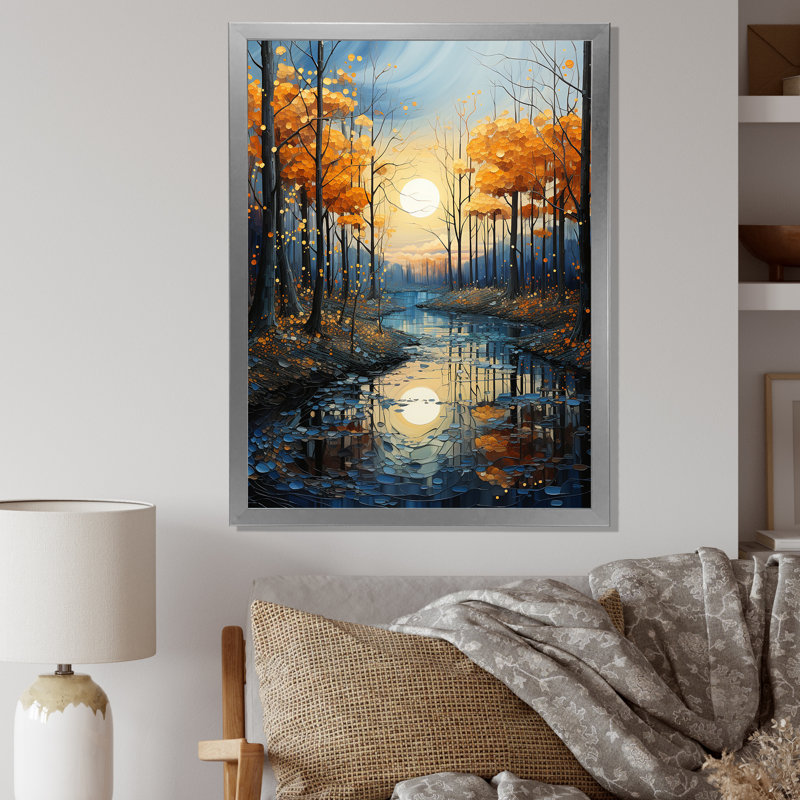 River Azure Bold III - impression, Cadre photo argenté, H 32 po x l 16 po x P 1 po