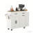 Kitchen Island with Drop Leaf,2 Drawers & Trash Can,Mobile Cart with Spice Rack,White-1752078356