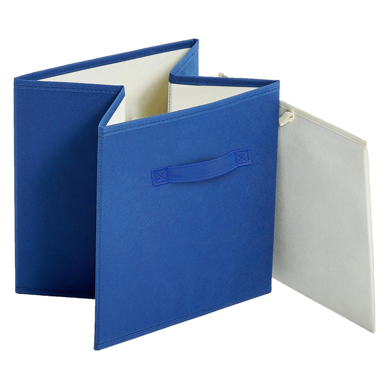 Foldable Storage Bin (Set of 6), Navy Blue