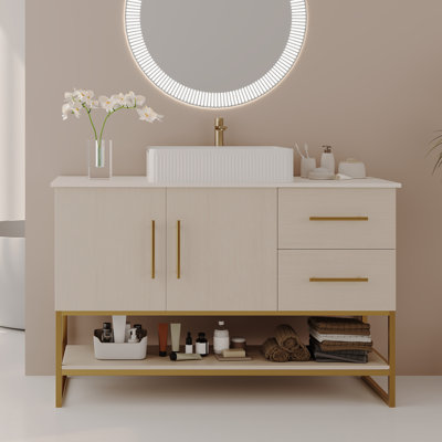 Meuble-lavabo moderne avec lavabo vasque en céramique