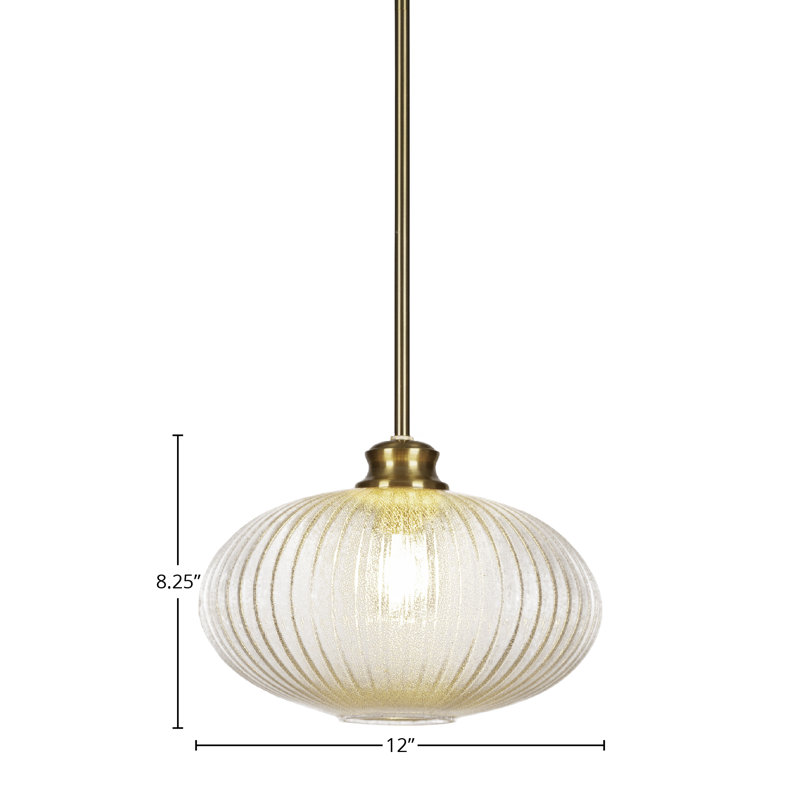 Carina Chain Hung Pendant, 8.25" H x 12" W x 12" D, New Age Brass