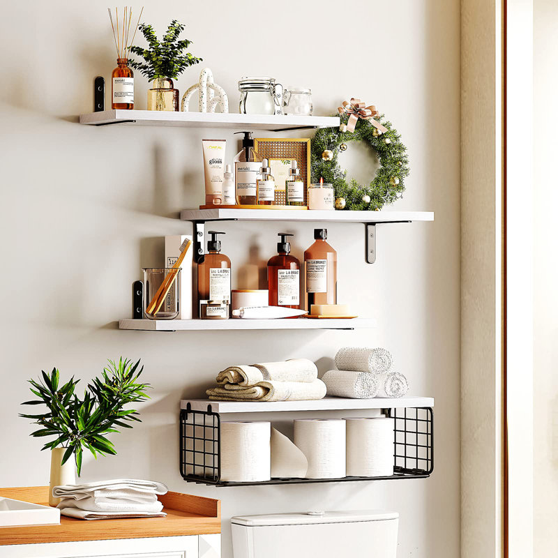 Floating Shelf, White/Black
