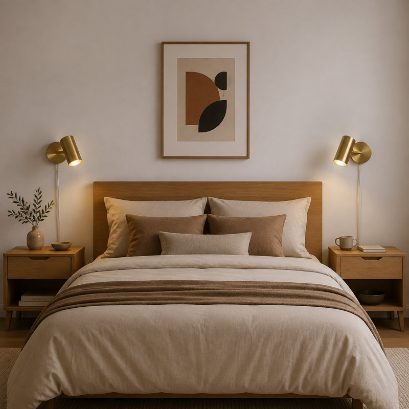 Applique murale intérieure rotative et réglable Kandace pour chambre à coucher et salon