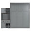Grand lit escamotable avec armoire de rangement, support à vin, porte-verre, tiroirs et bande DEL multicolore-647929493