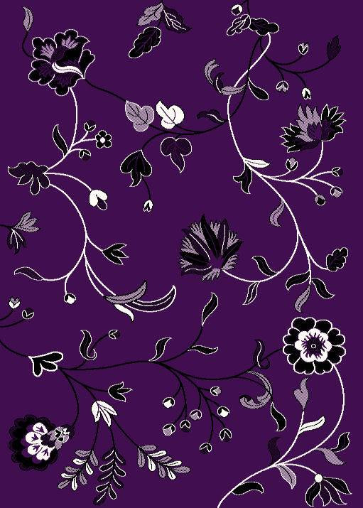 Tapis violet, 5'2" x 7'2"
