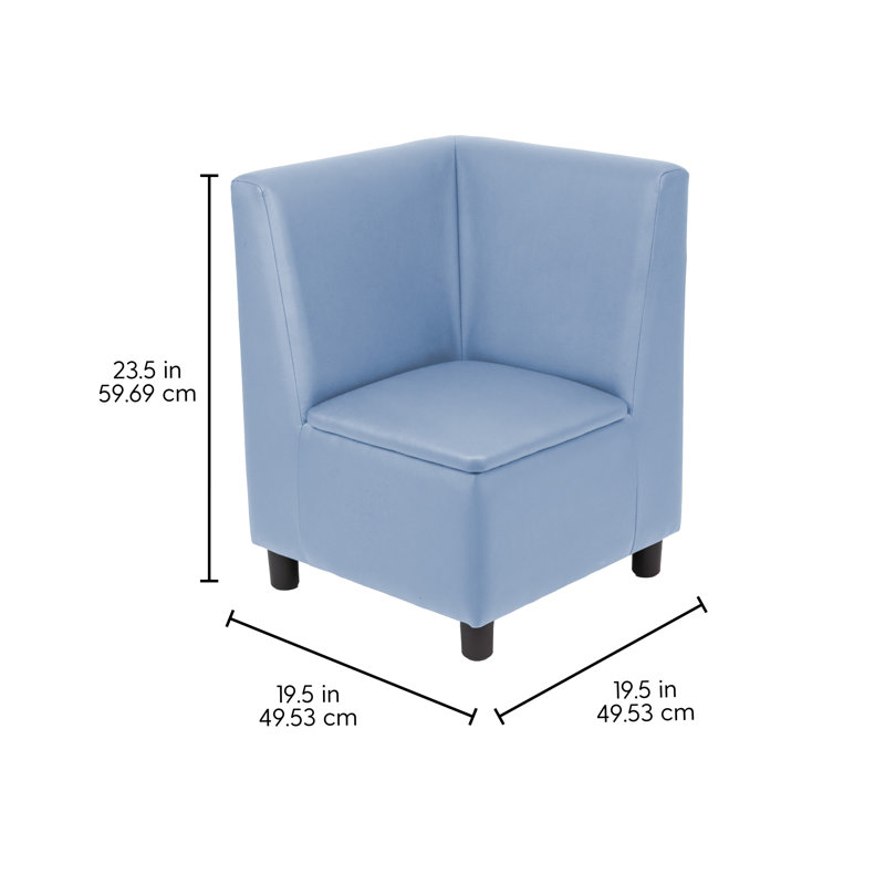 Chaises de coin modulaires Kid Comfort, paquet de 2, bleu poudre, Bleu poudre