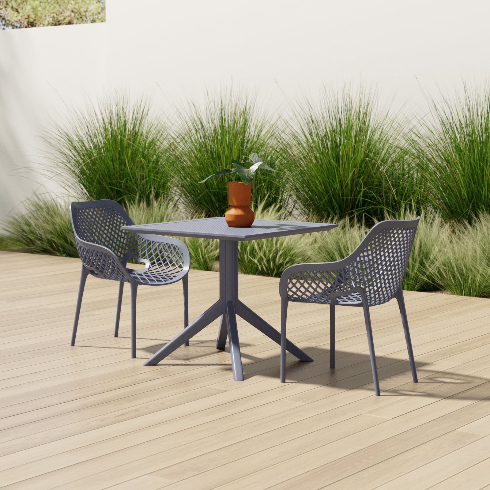 Farrah 32" Patio Bistro Set, Dark Gray