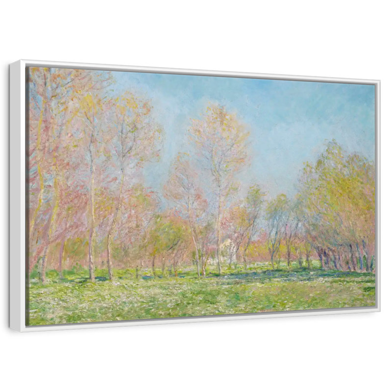 Le printemps à Giverny en 1890, Cadre flottant blanc, 25 po x 17 po