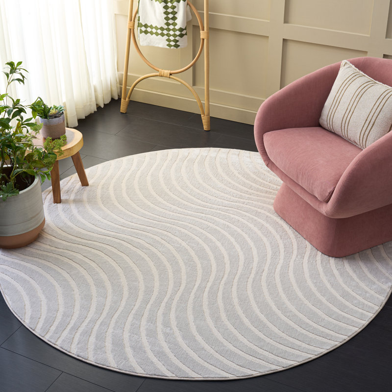 Saylor 134 Performance Abstract Rug, Round 6'3"