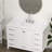 48 in. White Engineered Stone Vanity Back Splash, Bathroom Splash Guard for Vanity Top