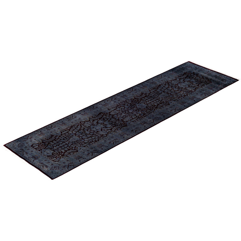 Overdyed One-of-a-Kind 2' 6" X 9' 3" Hand Knotted Area Rug