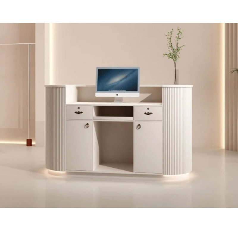 Cissy L-Shape Manufactured Wood Reception Desk, 60cm H x 200cm W x 100cm D