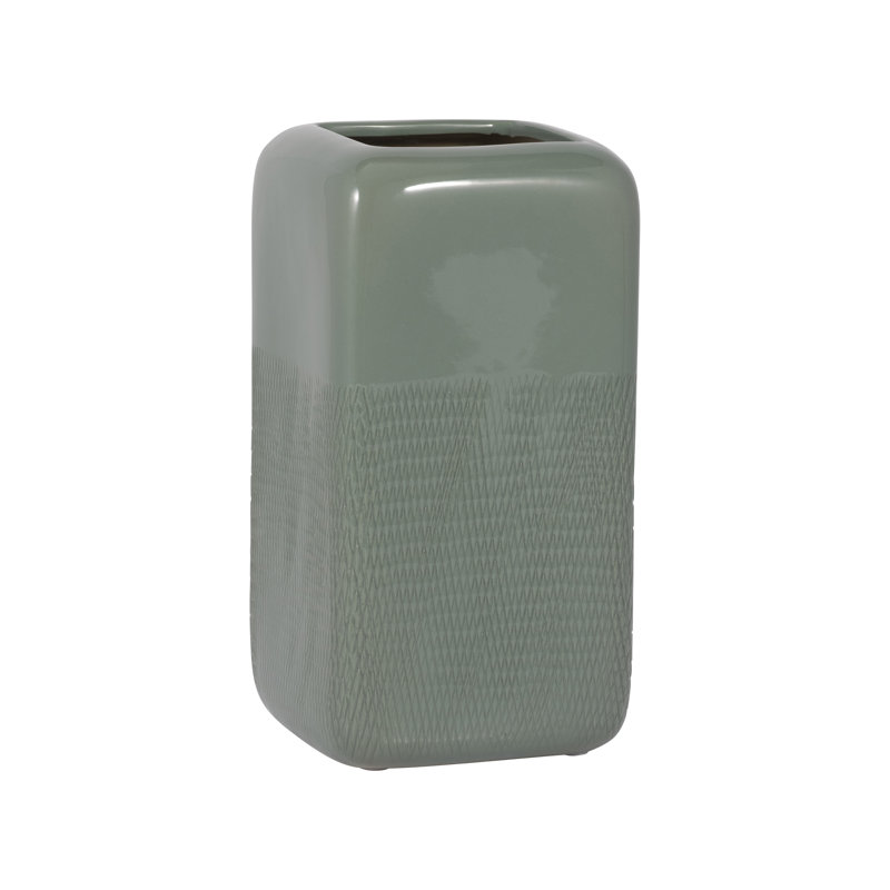 Modern Rounded Flower Vase for Home Decor - Decorative Table Vase for Living Room or Entryway Accent, 10" H x 5" W x 5" D