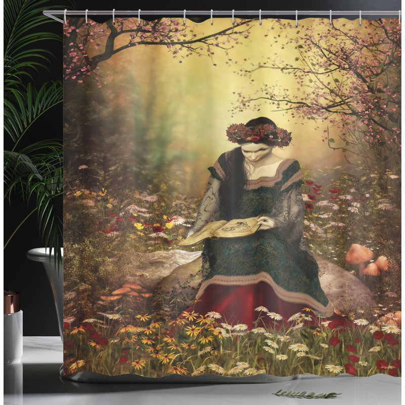 Shower Curtain with Hooks Included, 75"H x 69"W