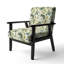 Fauteuil vert et blanc damassé Euphony - Velours rembourré bohème et éclectique