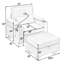 Canapé inclinable simple avec dossier réglable manuellement, port de charge USB sur le côté de l'accoudoir, support pour téléphone inclus, rangement caché pour l'accoudoir et repose-pieds assorti-1309871894