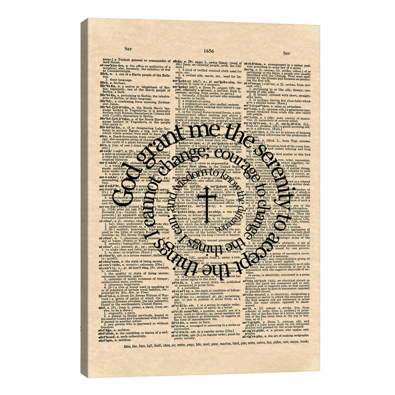 Serenity Prayer - Wrapped Canvas Print, 66.04 cm H x 45.72 cm W x 3.175 cm D