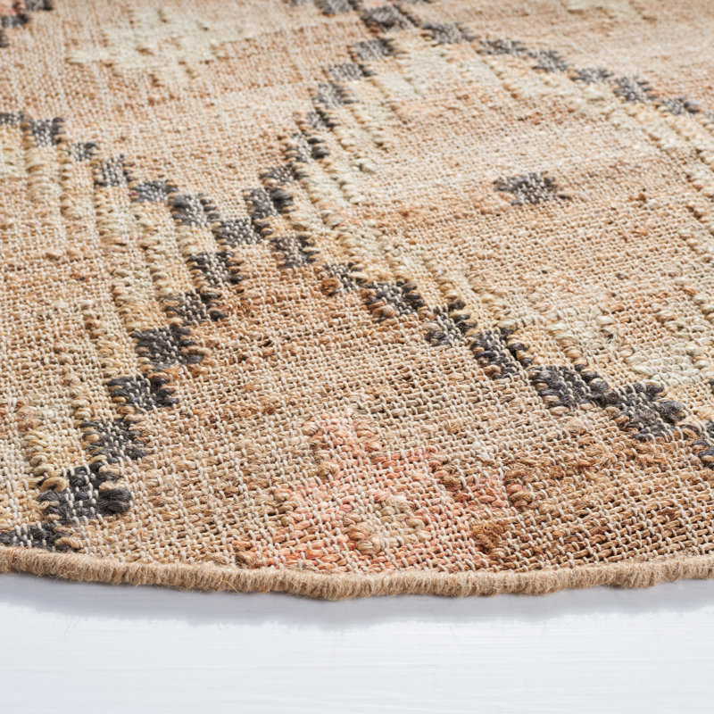 Tapis géométrique en jute et coton tissé à la main Heyman, Rectangle 12 pi x 15 pi