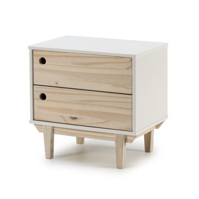 Garlough 35cm W Solid Wood Bedside Table