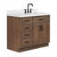 Meuble-lavabo simple en bois massif 42 po Tidworth avec plateau en quartz Carrara de 1,5 po-668100340-668100338-663161629