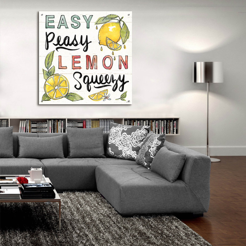 «Lemonade Stand 2» par Anne Tavoletti, art mural en verre acrylique, 36 po x 36 po, H 36 po x l 36 po x P 0,2 po