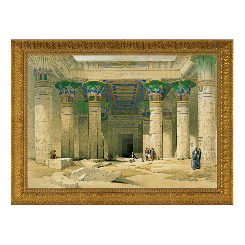 «Grand Portico of the Temple of Philae» par David Roberts, reproduction d'art encadrée, H 15,5 po x l 19 po x P 1,75 po