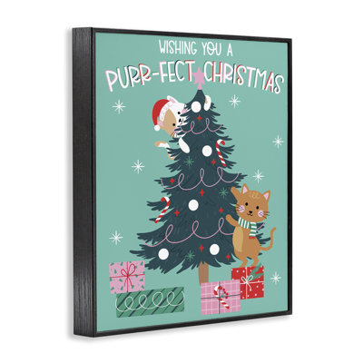 Arbre de Noël Purr-Fect, estampe numérique, design par Angela Nickeas