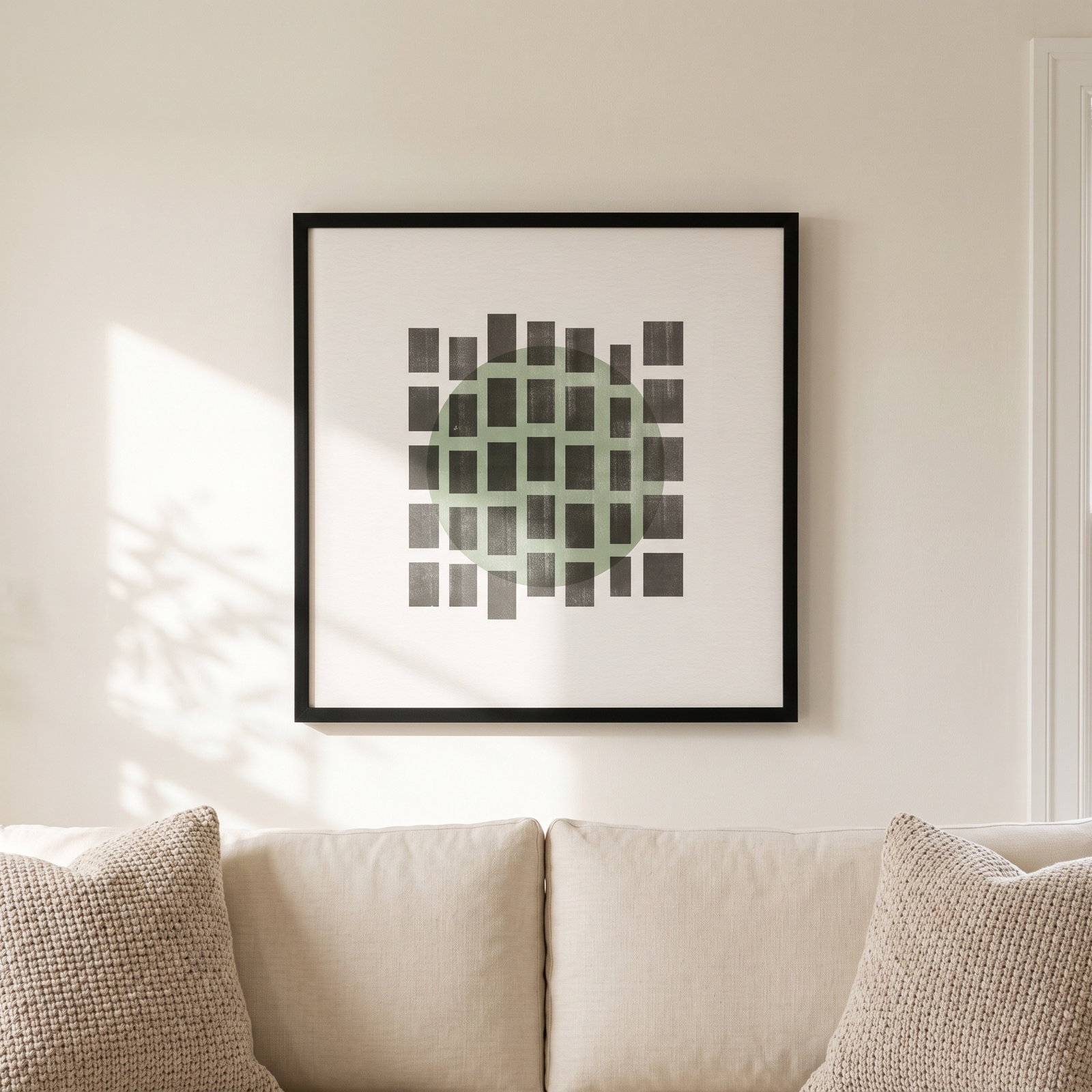 Leia "Minimalist Japandi 01" Print, Black, 17" H x 17" W