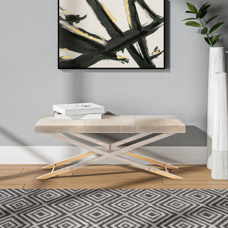 Banc en cuir véritable Cayden
