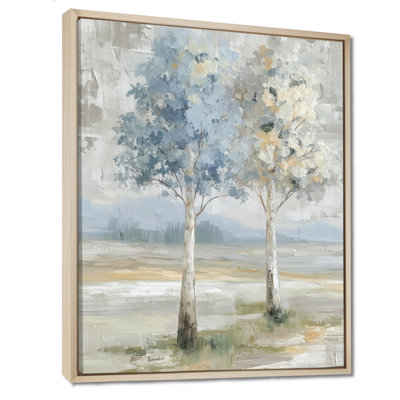 Sprint Time Floral Trees Forest Dream - Trees Wall Art, Blue Nature Canvas Print
