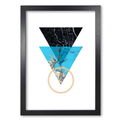 Blue Sand Abstract Triangles - Print