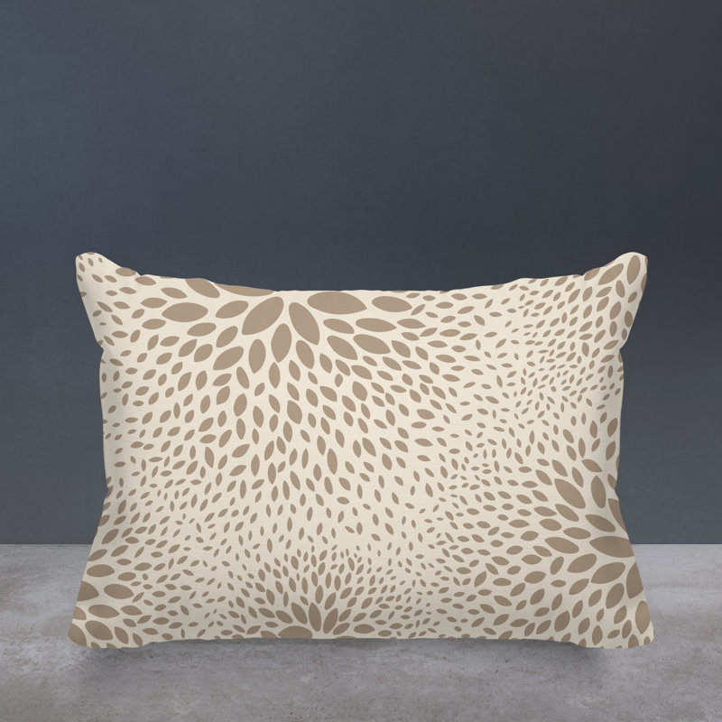 Housse et insert de coussin rectangulaire intérieur / extérieur en polyester filé Bavière, Beige / Crème