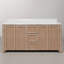 Meuble-lavabo double autoportant Canio de 72 po avec comptoir en marbre reconstitué et lavabo en céramique blanche-596360127