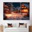 «Christmas Time In The Winter Village», ensemble d'art mural paysage d'hiver-458605190-458604921